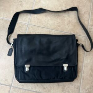 Coach Black Leather Messenger Bag
